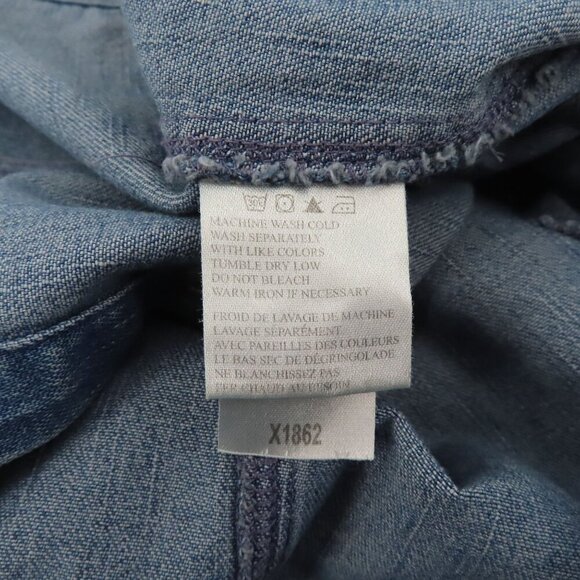 Harley Davidson Women Extra Small XS Blue Denim Snap Embroidered Vest Shirt Top - Picture 9 of 12